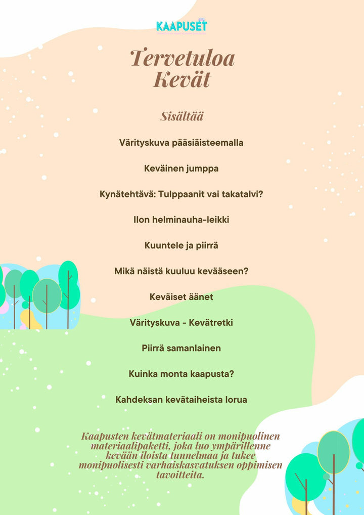 TERVETULOA KEVÄT - PUUHAPAKETTI KEVÄÄSEEN