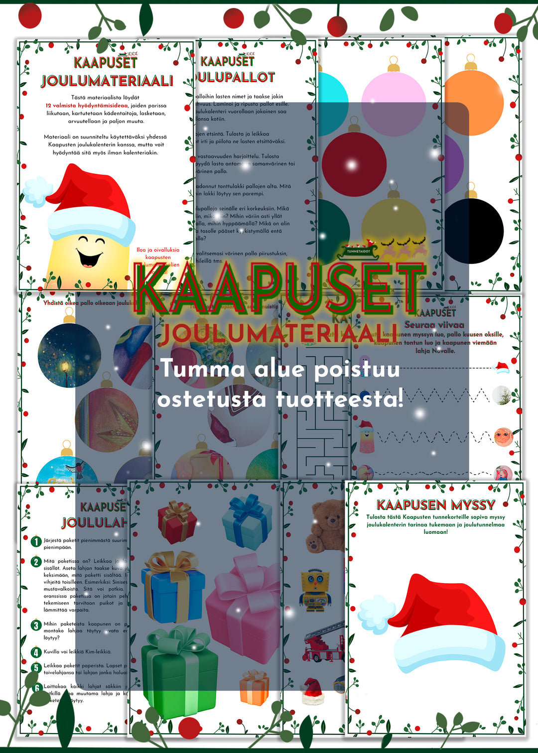 PUUHAPAKETTI JOULUUN - KAAPUSTEN JOULUMATERIAALI