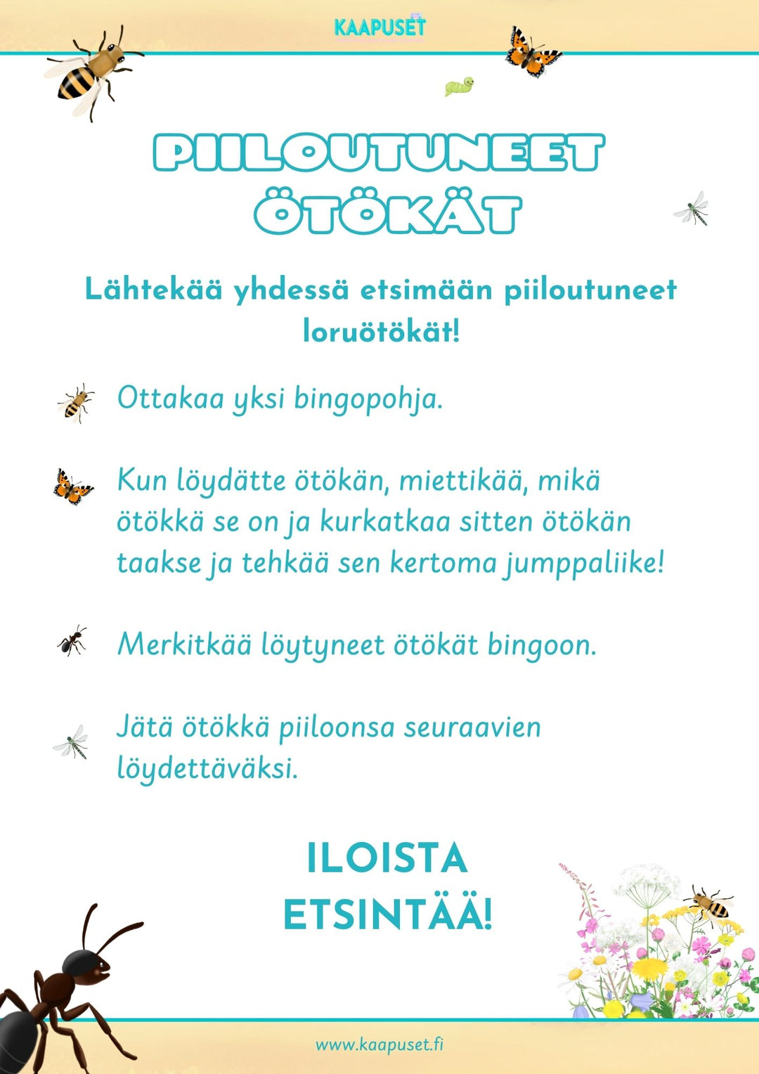 OHJE ÖTÖKÖIDEN ETSINTÄÄN