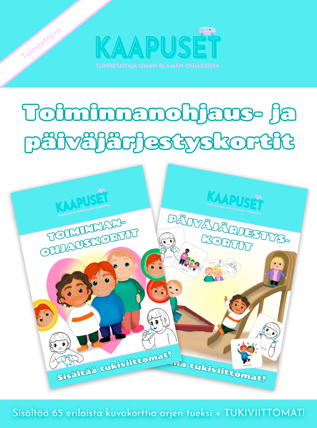 TOIMINNANOHJAUS- JA PÄIVÄJÄRJESTYSKORTIT TUKIVIITTOMILLA PAKETTINA